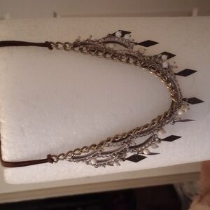 🎆2/$20 NWOT ANTHROPOLOGIE gorgeous multi strand gold, silver and pearls.